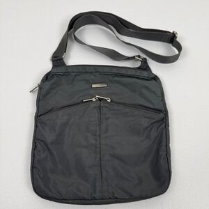 Baggallini Grey Nylon Crossbody Bag Adjustable Strap Multiple Pockets